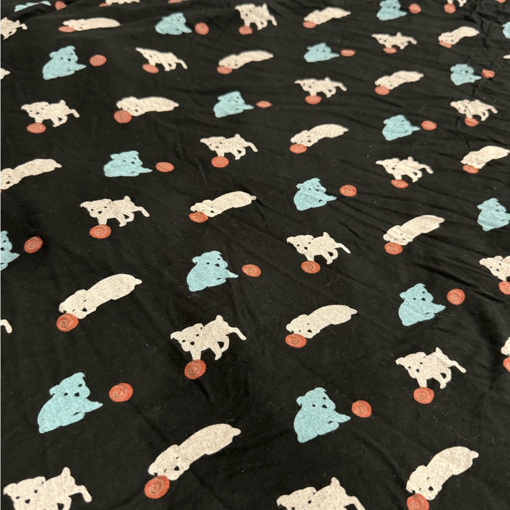 Kickee Pants Black and Blue Kids puppy print crib sheet